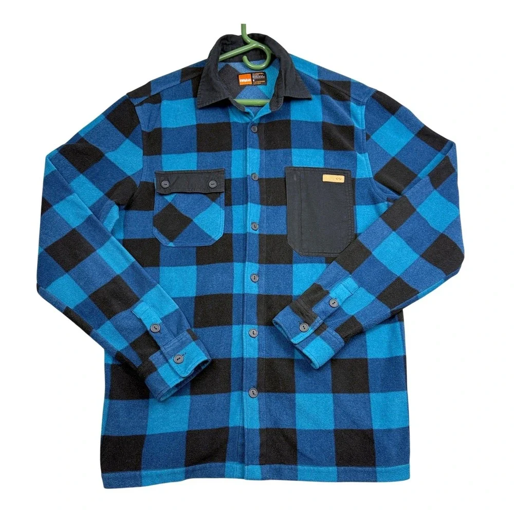 ThirtyTwo Repel Fleece Water Repellent Flannel Shirt Mens M Blue Plaid Snowboard